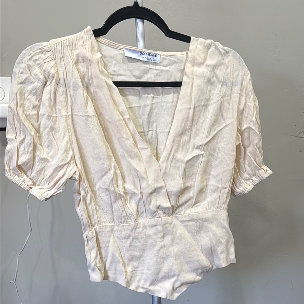 Sophie Rue Cream V-Neck Women's Top